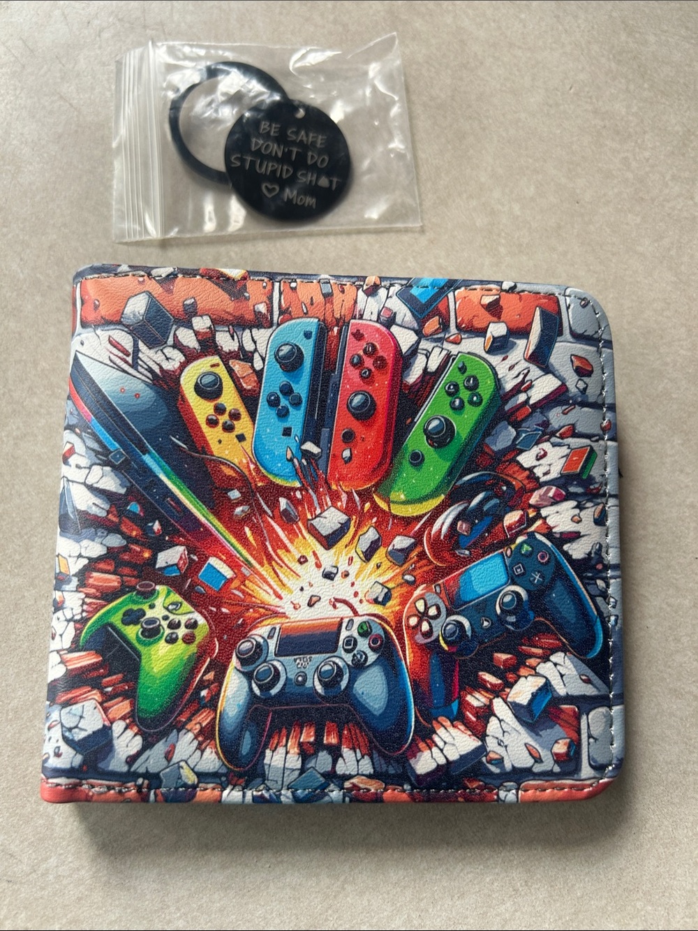 Colorful Gaming Controllers Foldable Wallet- Multicolor